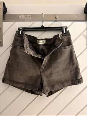 Madewell Women's Charcoal Gray Denim Roll-Hem Shorts